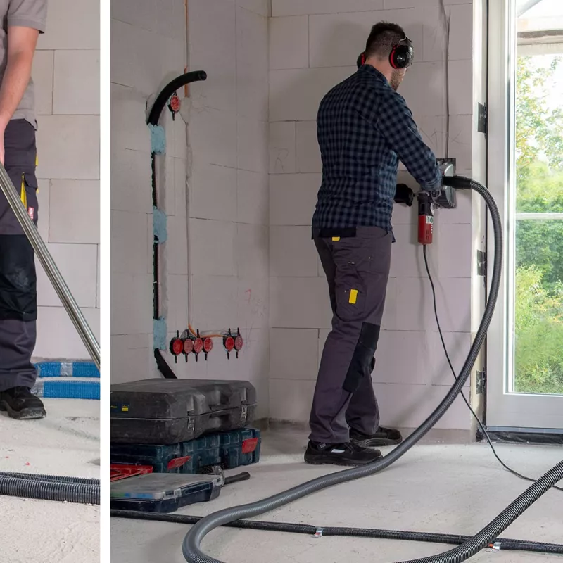 Aspirateur professionnel poussières compact conçu pour les outils électroportatifs