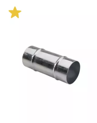 Raccord droit en aluminium Ø40, permet de connecter deux tuyaux.