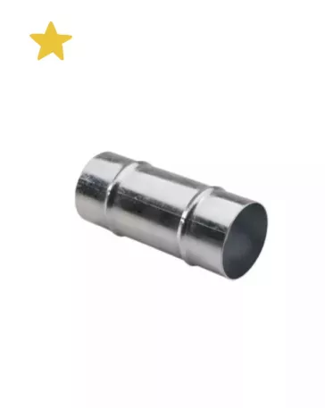 Raccord droit en aluminium Ø40, permet de connecter deux tuyaux.