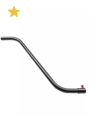 Canne acier double courbe, clips pour capteur sol