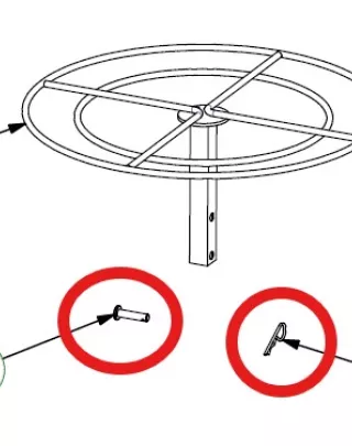 Axe et goupille de maintien pour secouage filtre - DAR2480 - DAR2481