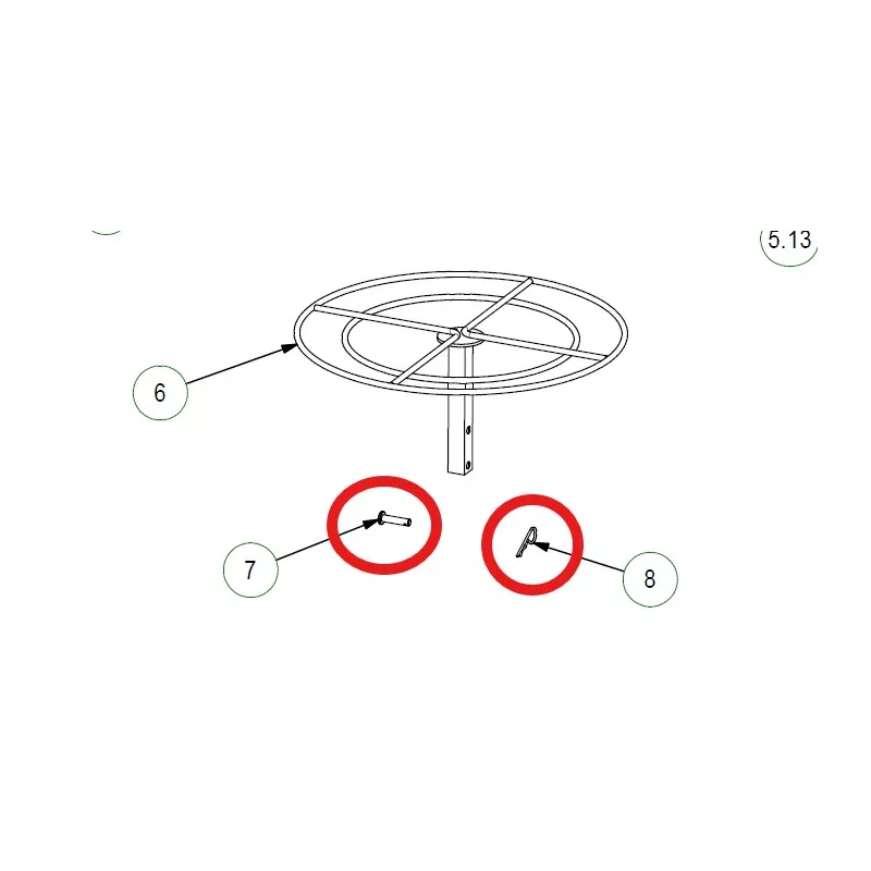 Axe et goupille de maintien pour secouage filtre - DAR2480 - DAR2481