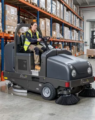 Autolaveuse et balayeuse autoportée à batteries COMBINE115B