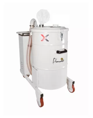 AS50 | Aspirateur industriel triphasé 4,6 kW avec vidange verticale 210L pour aspiration de tissus et d'emballages