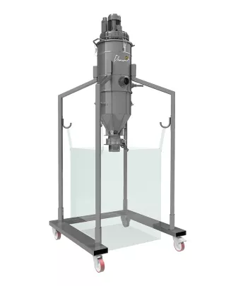 SILOVAC 100T : Unité d'aspiration triphasée performante avec vidange direct dans un big-bag.