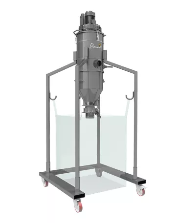 SILOVAC 100T : Unité d'aspiration triphasée performante avec vidange direct dans un big-bag.