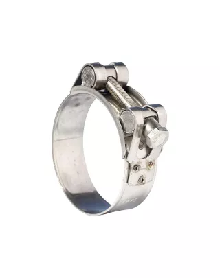 Collier de serrage Ø40 en inox, largeur 2cm, serrage à la clé.