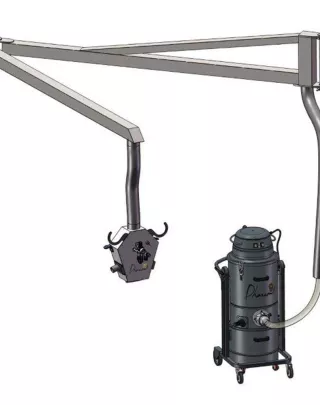 Bras multi-énergies BME avec aspirateur industriel